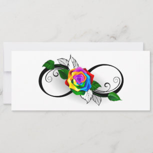 Infinity Symbol with Rainbow Rose Holiday Card