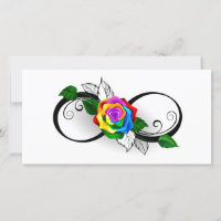 Infinity Symbol with Rainbow Rose