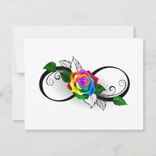 Infinity Symbol with Rainbow Rose Invitation