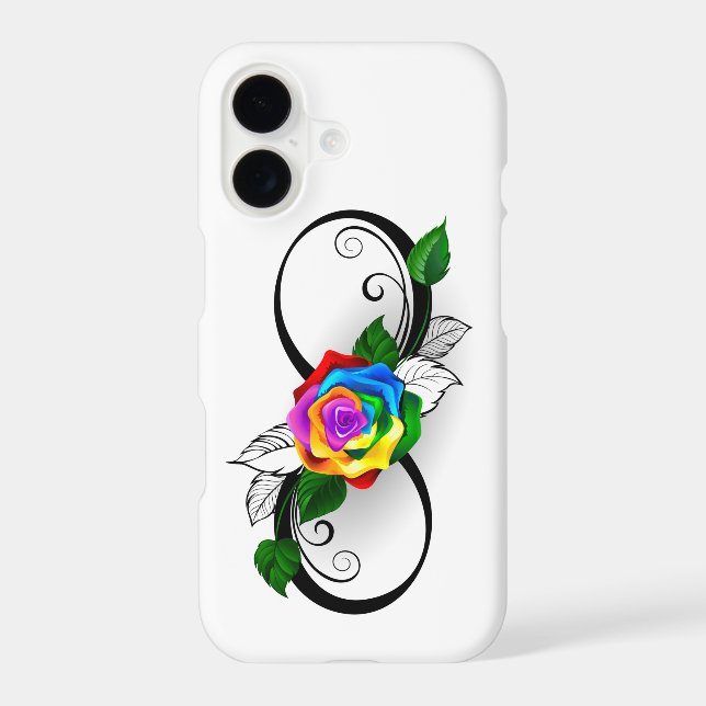 Infinity Symbol with Rainbow Rose iPhone Case (Back)