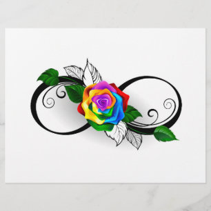 Infinity Symbol with Rainbow Rose Letterhead