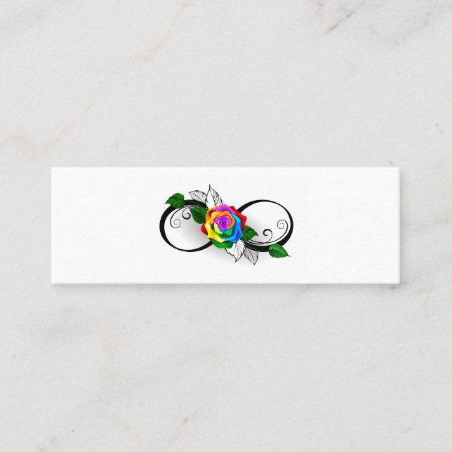 Infinity Symbol with Rainbow Rose Loyalty Card (Front)