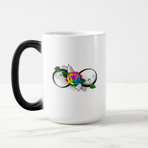 Infinity Symbol with Rainbow Rose Magic Mug