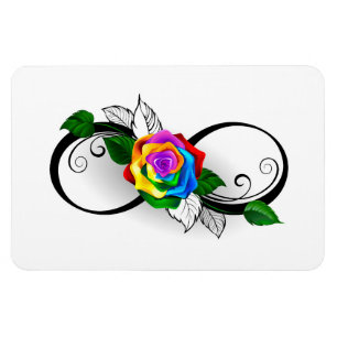 Infinity Symbol with Rainbow Rose Magnet