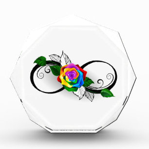 Infinity Symbol with Rainbow Rose Photo Block