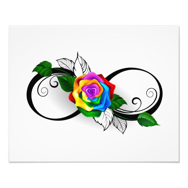 Infinity Symbol with Rainbow Rose Photo Print (Front)