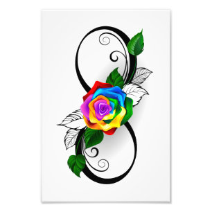Infinity Symbol with Rainbow Rose Photo Print