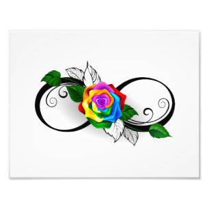 Infinity Symbol with Rainbow Rose Photo Print