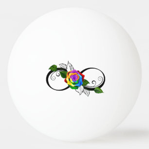 Infinity Symbol with Rainbow Rose Ping Pong Ball