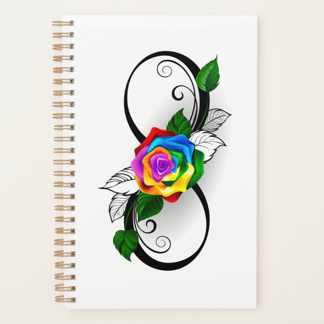 Infinity Symbol with Rainbow Rose Planner (Front)