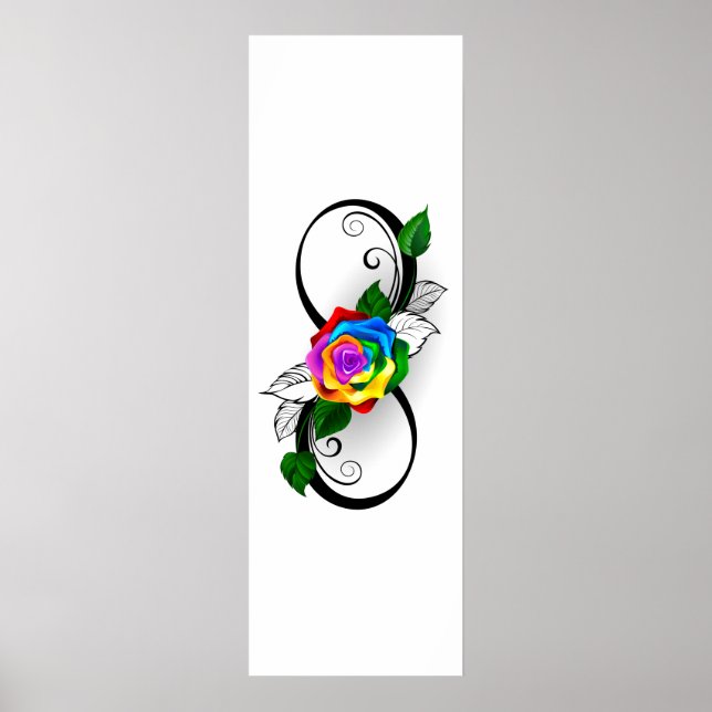 Infinity Symbol with Rainbow Rose Poster (Front)