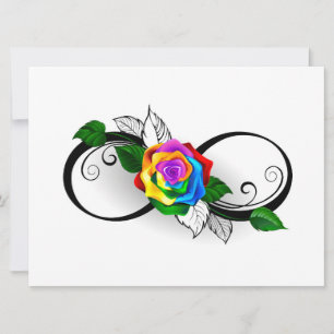 Infinity Symbol with Rainbow Rose Save The Date