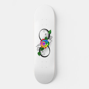 Infinity Symbol with Rainbow Rose Skateboard