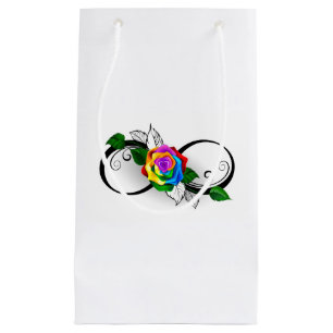 Infinity Symbol with Rainbow Rose Small Gift Bag