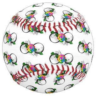 Infinity Symbol with Rainbow Rose Softball