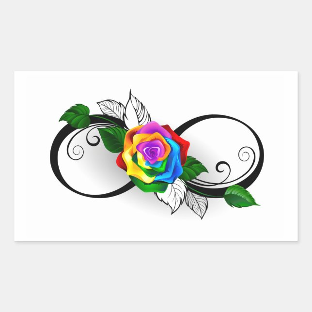 Infinity Symbol with Rainbow Rose Sticker (Front)