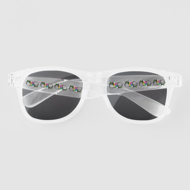 Infinity Symbol with Rainbow Rose Sunglasses (Back)