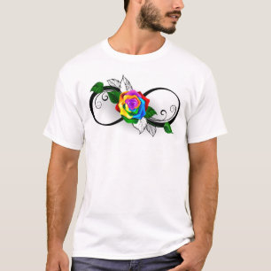 Infinity Symbol with Rainbow Rose T-Shirt