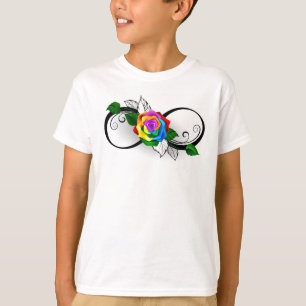 Infinity Symbol with Rainbow Rose T-Shirt