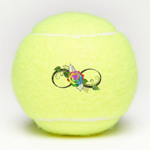 Infinity Symbol with Rainbow Rose Tennis Balls