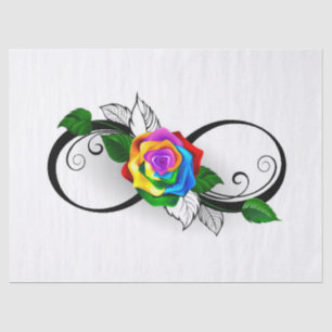Infinity Symbol with Rainbow Rose Tissue Paper