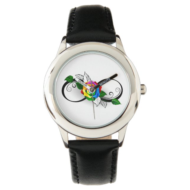 Infinity Symbol with Rainbow Rose Watch (Front)