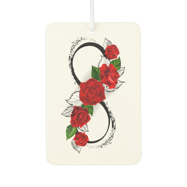 Infinity Symbol with Red Roses Air Freshener (Front)