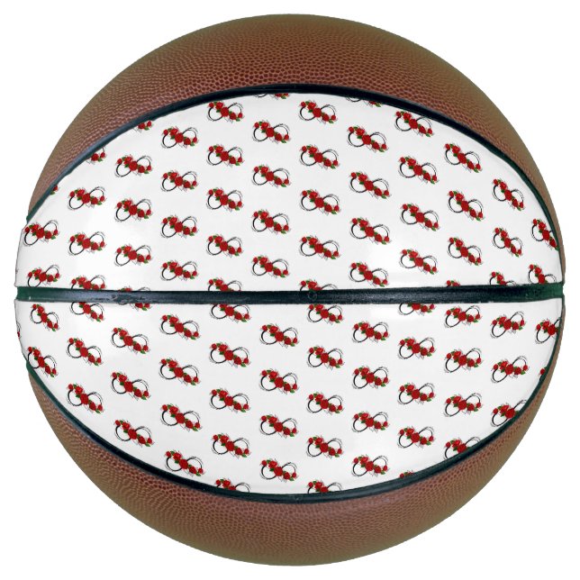 Infinity Symbol with Red Roses Basketball (Front)