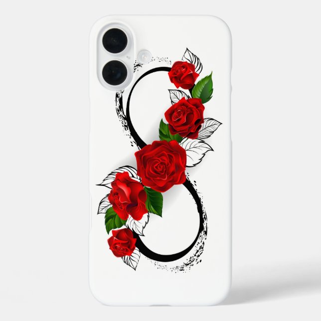 Infinity Symbol with Red Roses Case-Mate iPhone Case (Back)