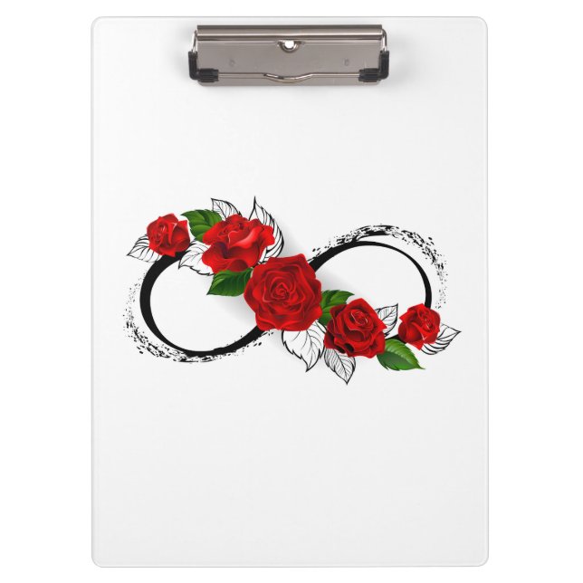Infinity Symbol with Red Roses Clipboard (Front)