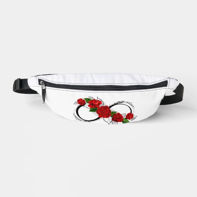 Infinity Symbol with Red Roses Fanny Pack (Front)