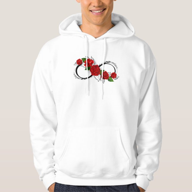 Infinity Symbol with Red Roses Hoodie (Front)
