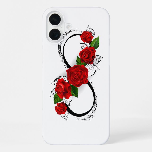 Infinity Symbol with Red Roses iPhone Case (Back)