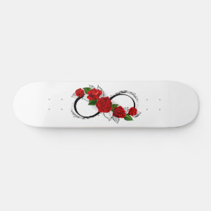 Infinity Symbol with Red Roses Skateboard