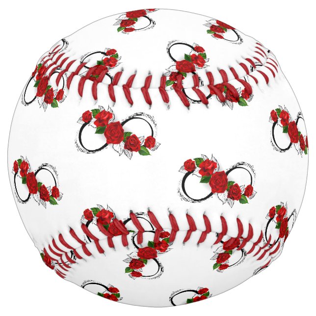 Infinity Symbol with Red Roses Softball (Front)