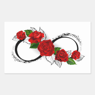 Infinity Symbol with Red Roses Sticker