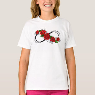 Infinity Symbol with Red Roses T-Shirt