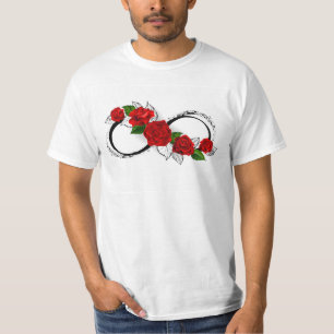 Infinity Symbol with Red Roses T-Shirt
