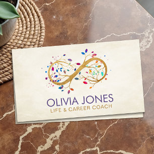 Infinity Tree Branch - Colourful leaves Business Card