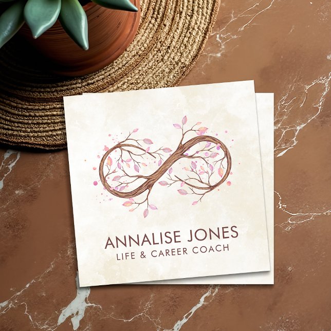 Infinity Tree Branch - pastels Square Business Card (Creator Uploaded)