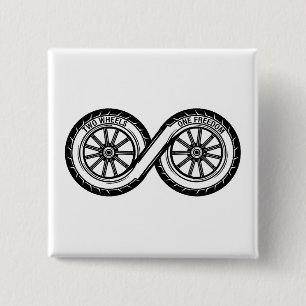 Infinity Two Wheels Freedom 2 Inch Square Button