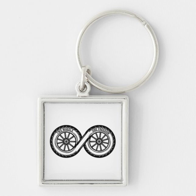 Infinity Two Wheels Freedom Keychain (Front)