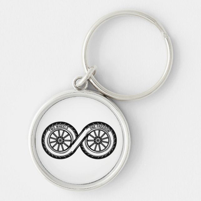 Infinity Two Wheels Freedom Keychain (Front)