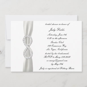 Infinity White Wedding Bridal Shower Invitation