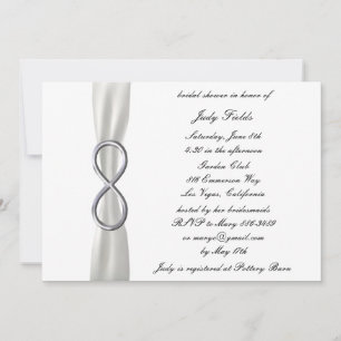 Infinity White Wedding Bridal Shower Invitation