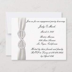 Infinity White Wedding Engagement Party Invitation