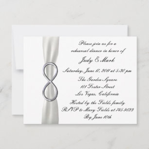 Infinity White Wedding Rehearsal Dinner Invitation