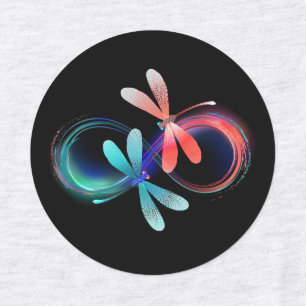 Infinity with glowing dragonflies