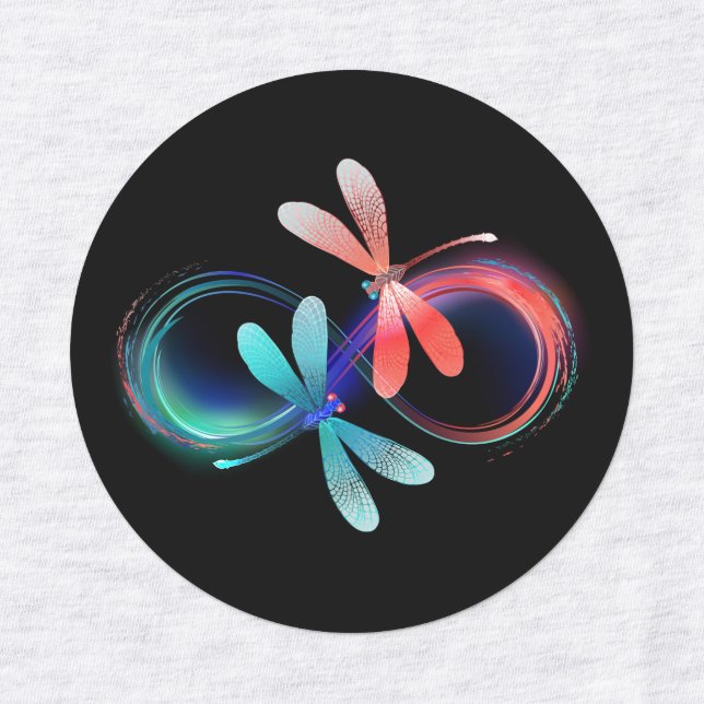 Infinity with glowing dragonflies (Design 1)