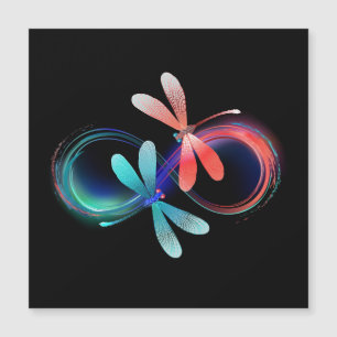 Infinity with glowing dragonflies